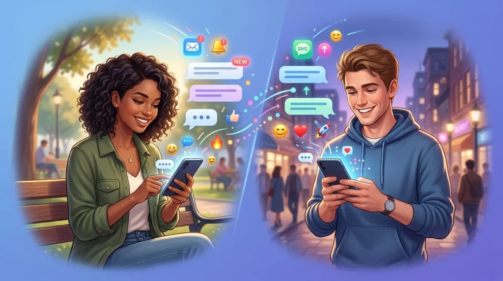 TM Meaning in Text from a Girl And Boy